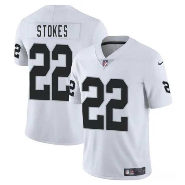 Men & Women & Youth Las Vegas Raiders #22 Eric Stokes White 2025 Vapor Stitched Jersey->las vegas raiders->NFL Jersey